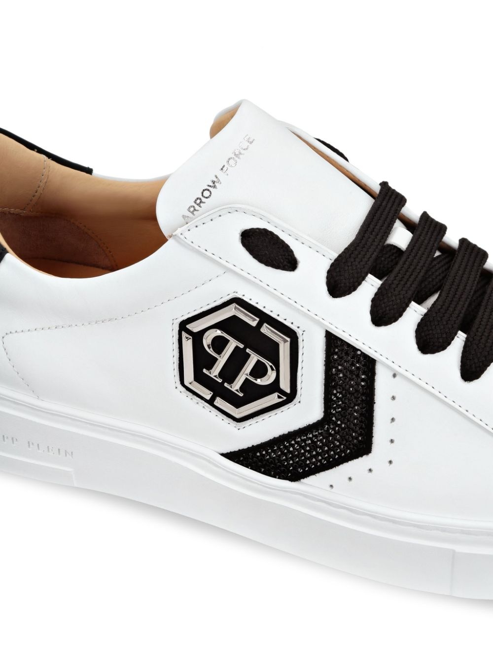 logo-patch nappa leather sneakers - 3