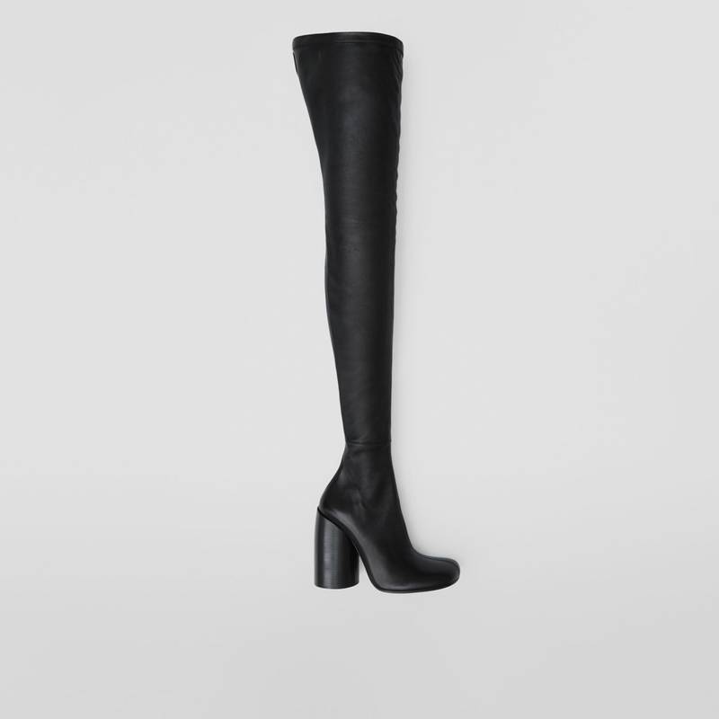 Leather Over-the-knee Sock Boots 1