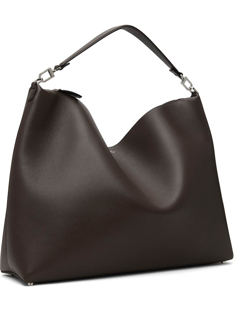 TOTEME Brown Bevel Grained-Leather Tote outlook