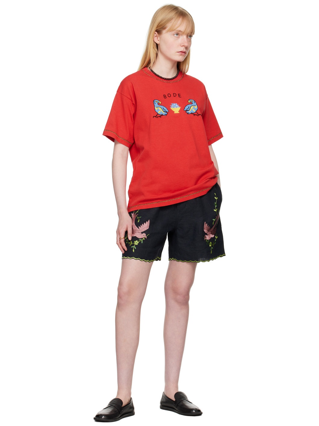 Red Twin Parakeet T-Shirt - 4