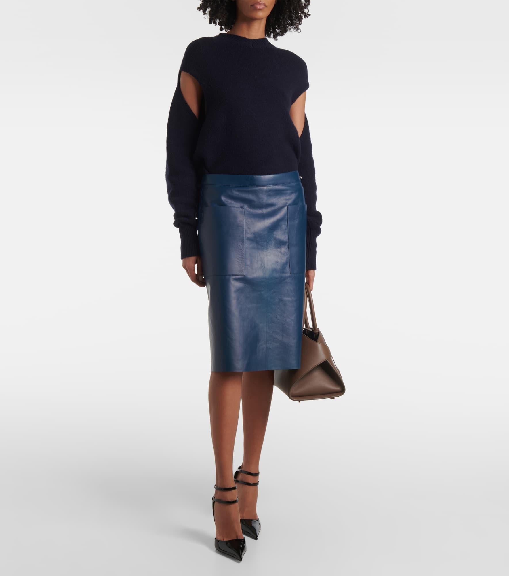 Leather pencil skirt - 2