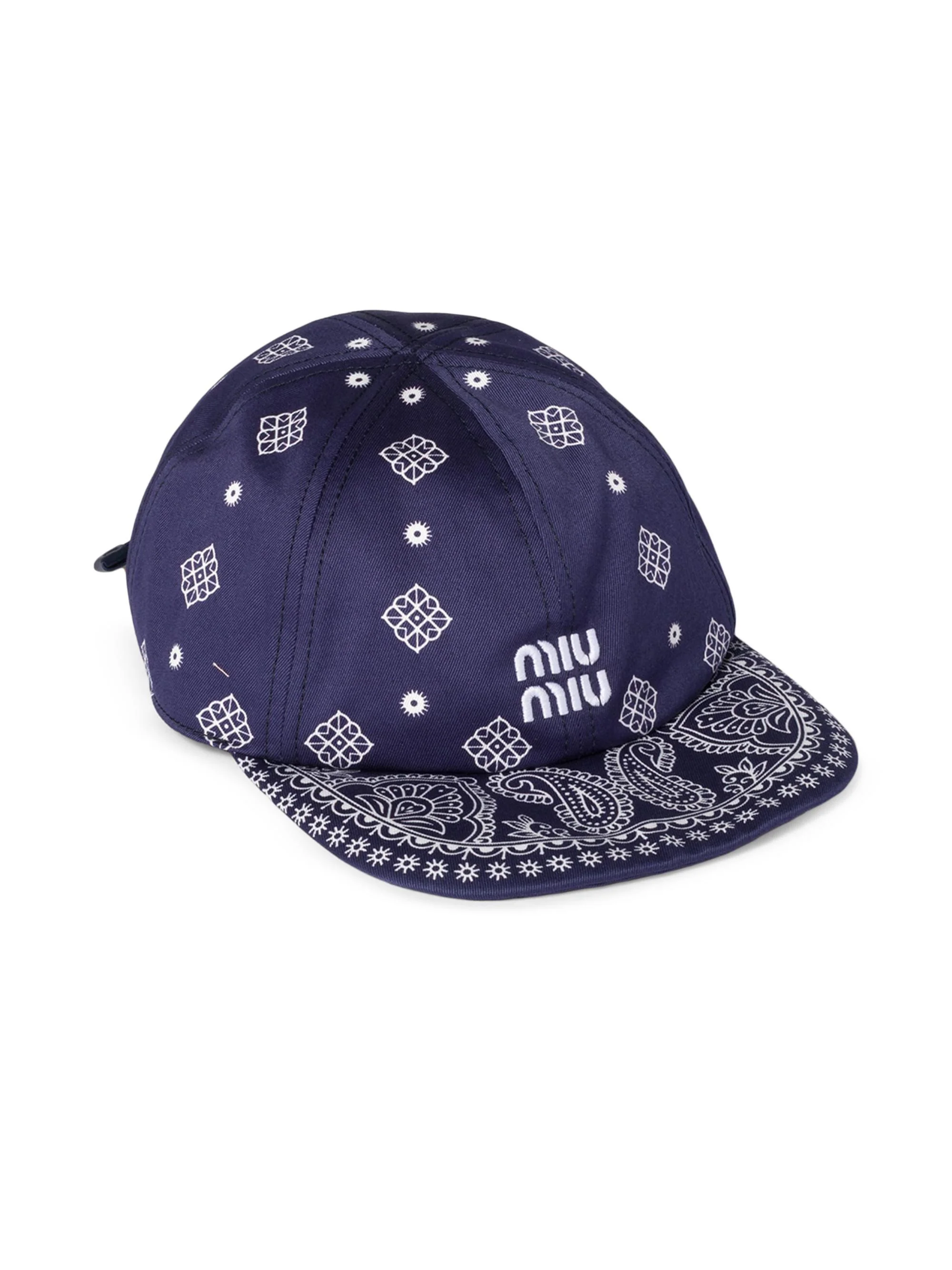 Women's Printed Cotton Baseball Cap - Blue - 1