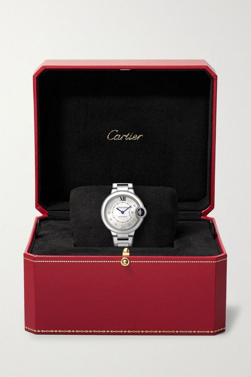 Ballon Bleu de Cartier Automatic 33mm stainless steel and diamond watch 7