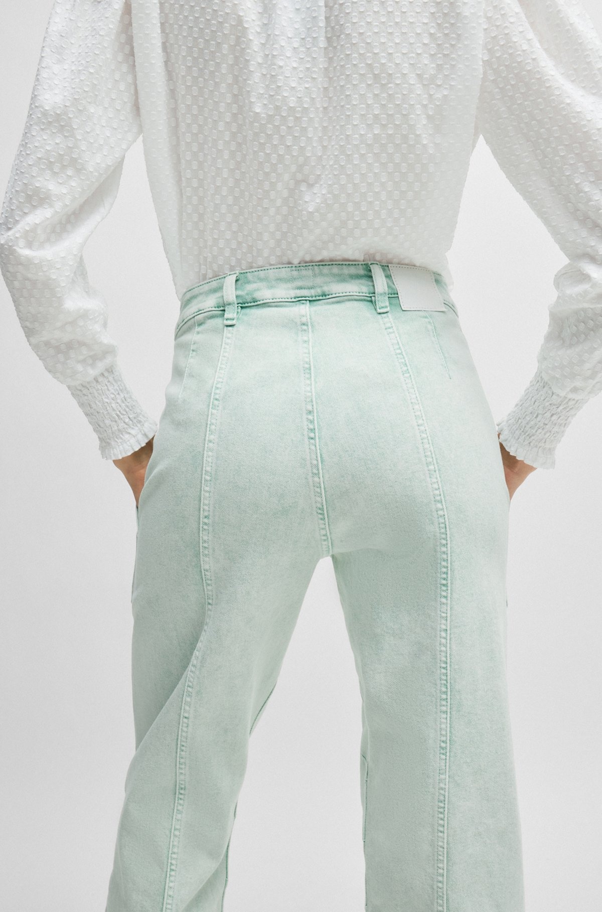 CUFFED RELAXED-FIT CARGO JEANS IN RIGID DENIM - 5