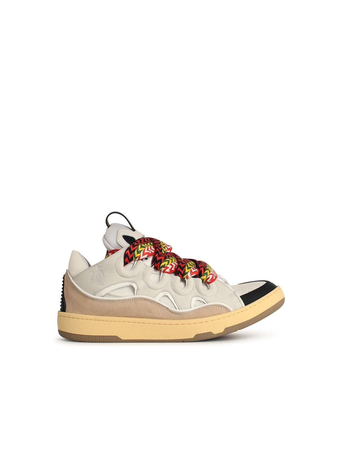 Lanvin 'Curb' White Leather Blend Sneakers Men - 1