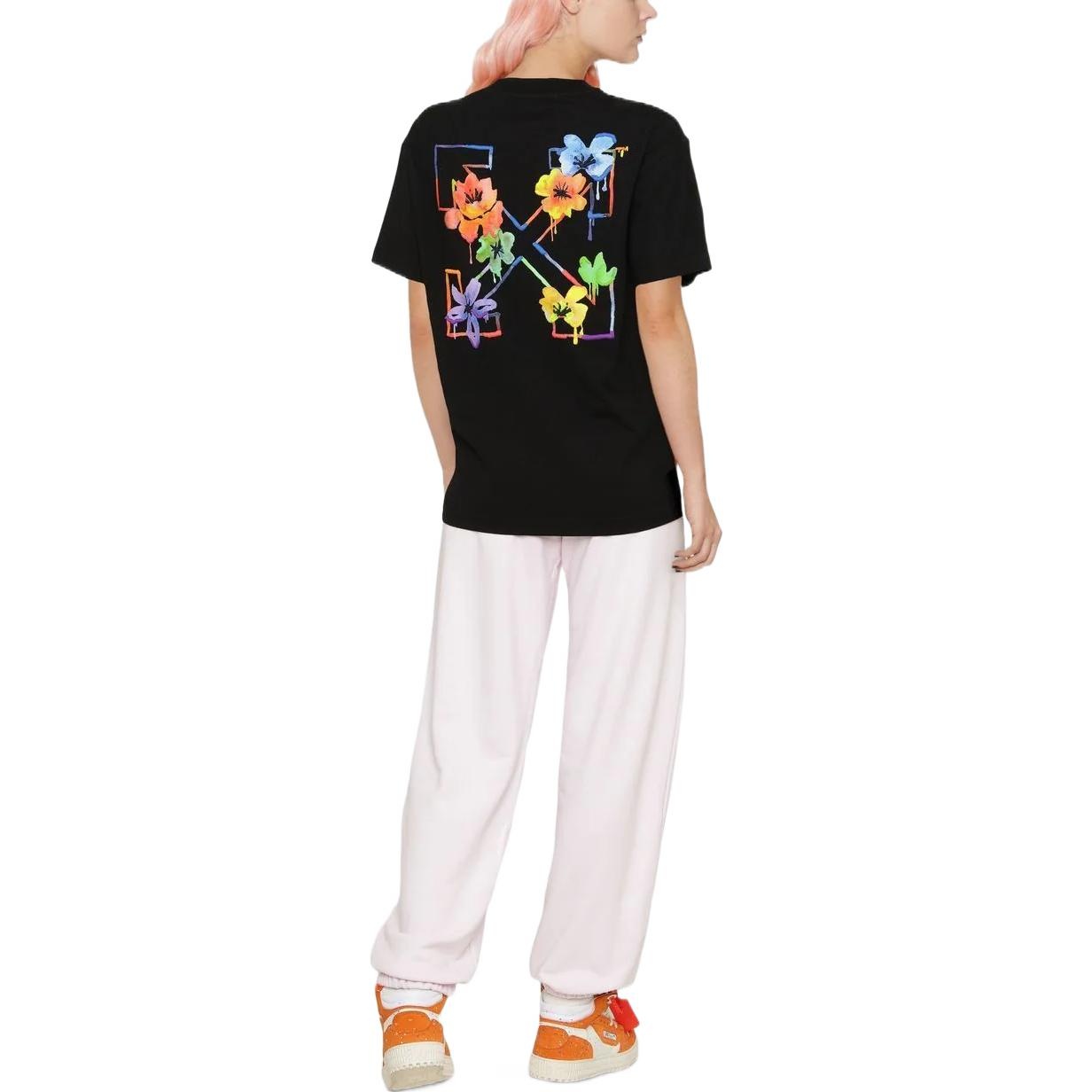 (WMNS) Off-White Floral Arrow Logo Tee 'Black' OWAA089S22JER0051084 - 3