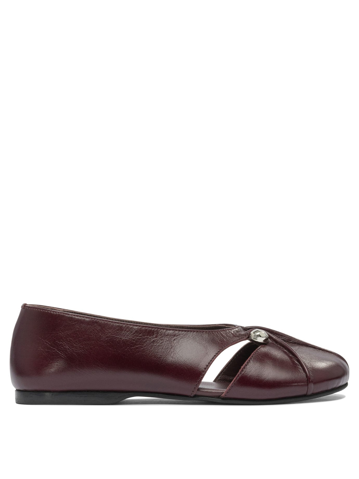 Alohas - Alohas Ravena Rift Burgundy Leather Ballet Flats - 1