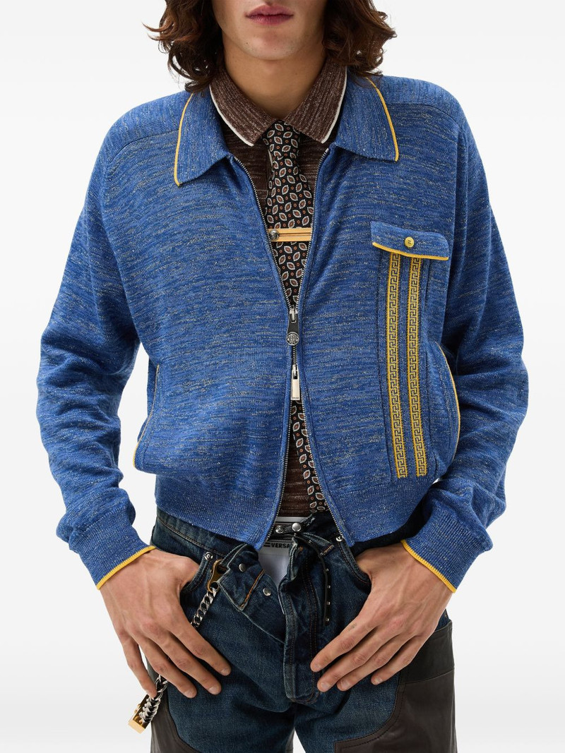 VERSACE mouliné jacquard knit polo outlook