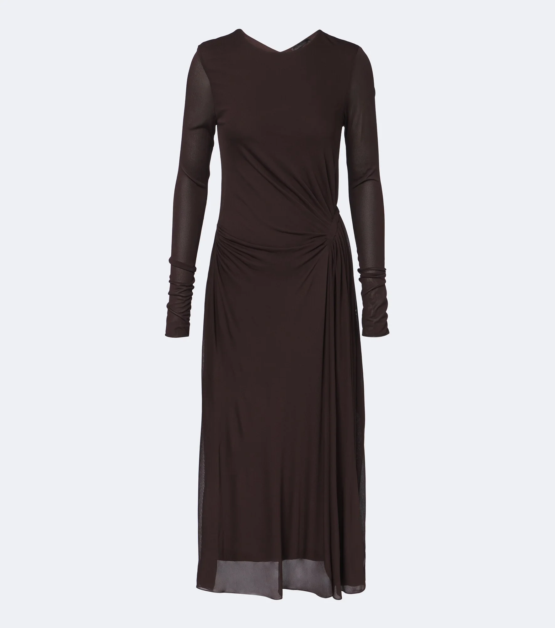 Elegante gathered crêpe jersey midi dress - 1