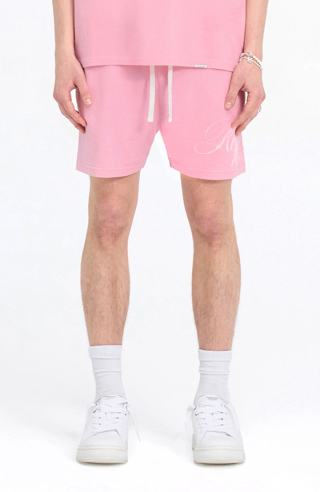 Represent Owners' Club Cotton Mesh Drawstring Shorts in Pink at Nordstrom - 1