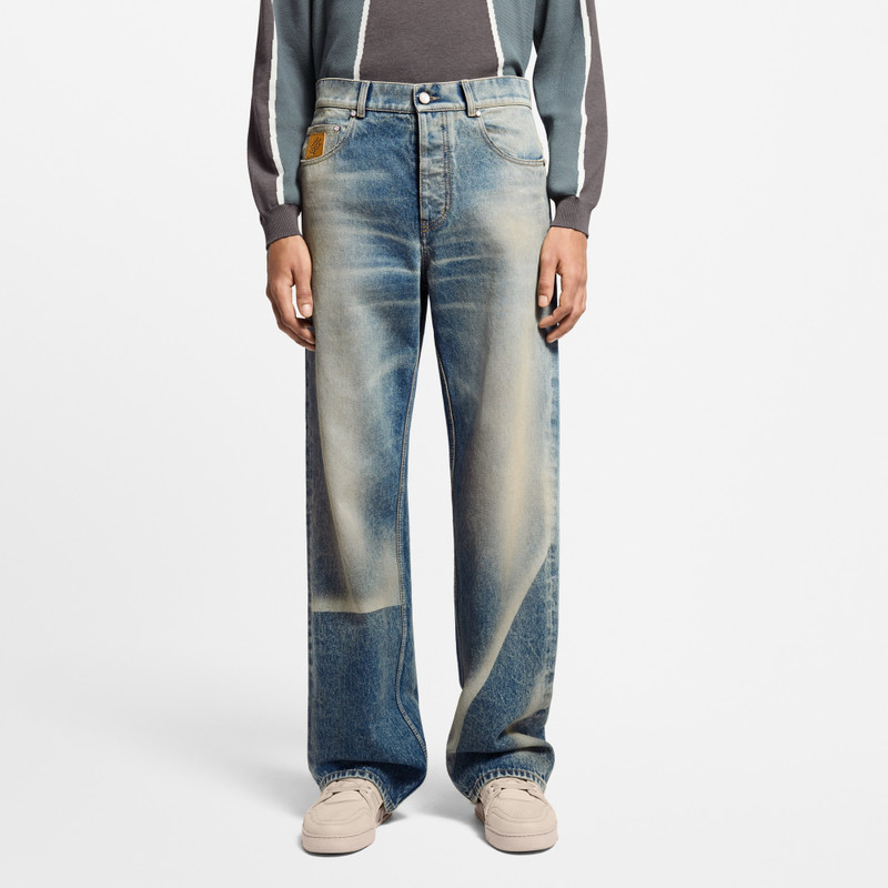 Sunfaded Effect Denim Skate Pants 2