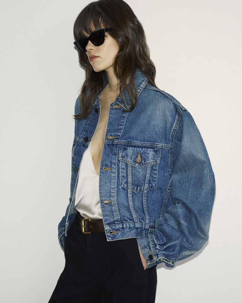 SAINT LAURENT 80's jacket in vintage blue denim outlook