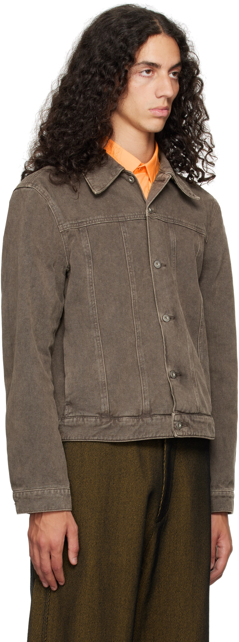 Omar Afridi Brown Axes Denim Jacket outlook