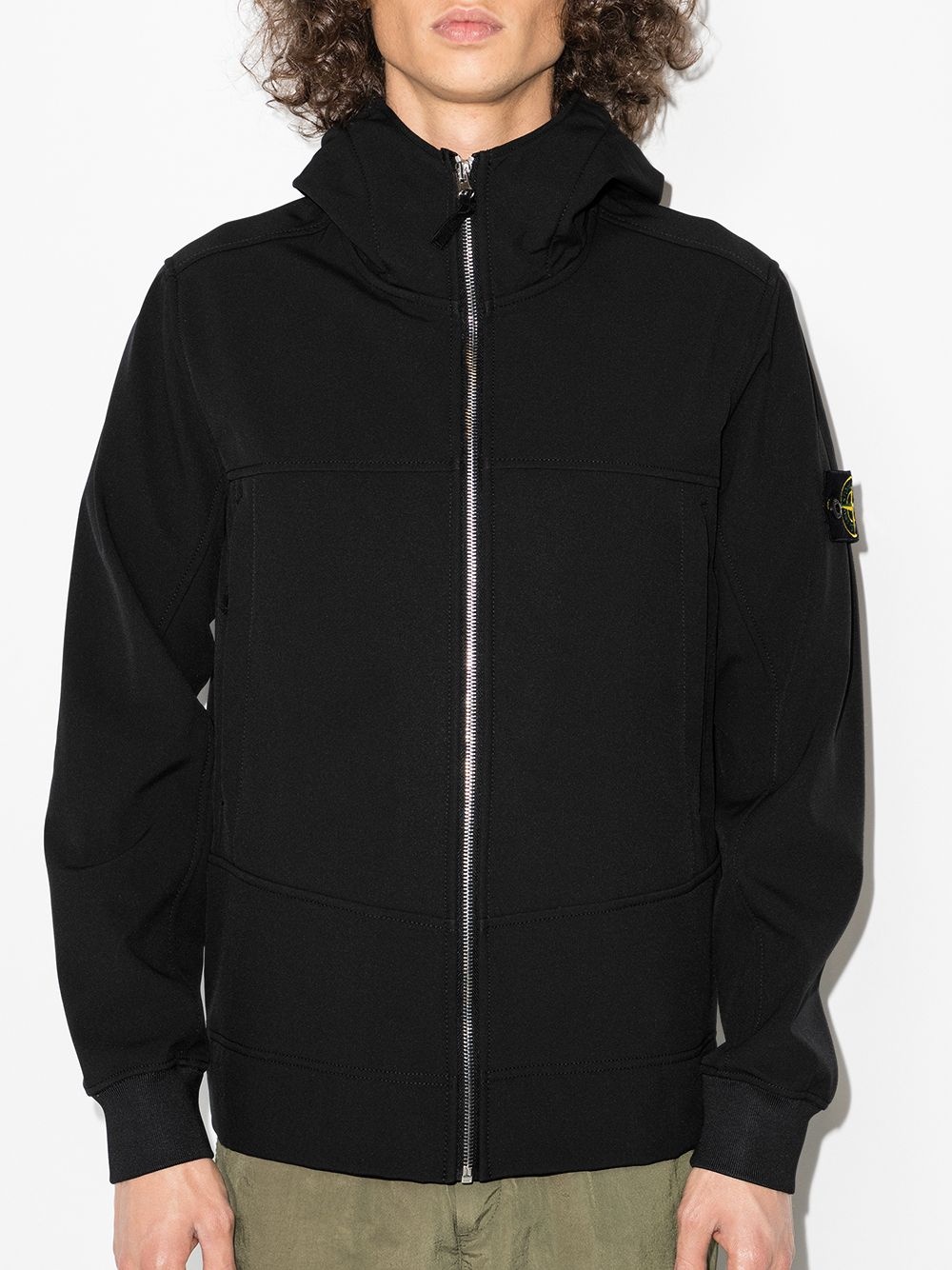 logo-patch zip-up hoodie - 2