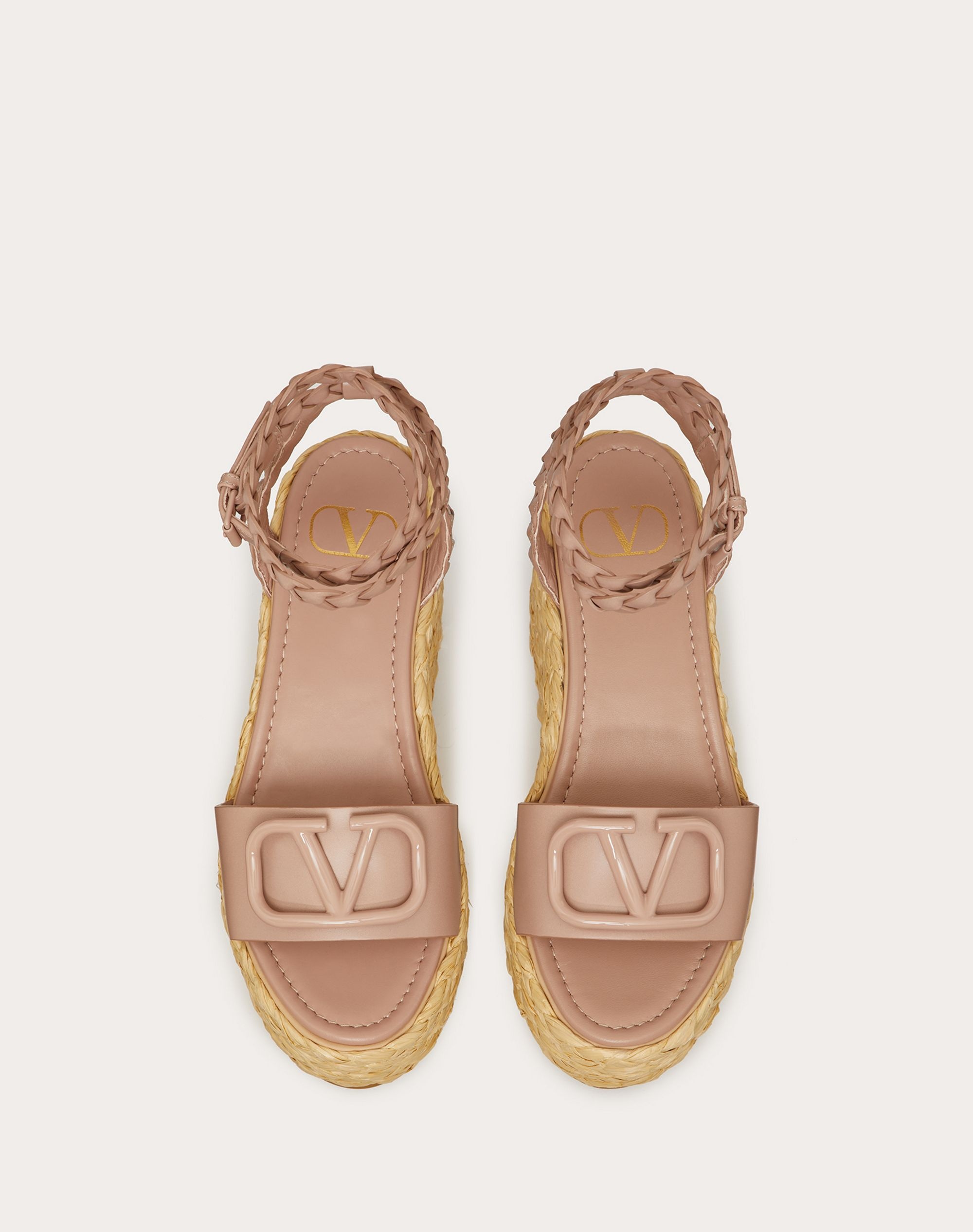 VLOGO SIGNATURE CALFSKIN WEDGE SANDAL 90 MM - 4