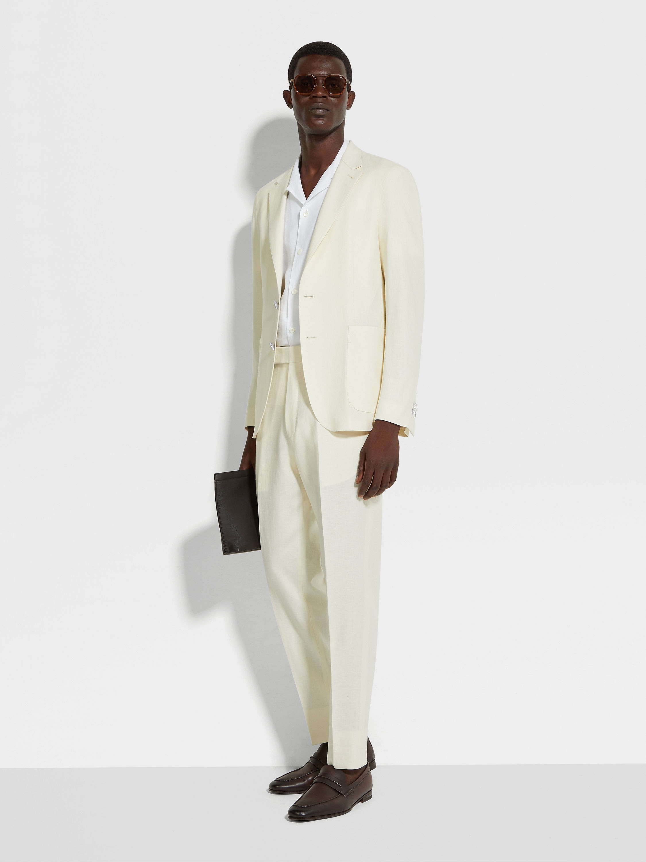 WHITE OASI LINO SHIRT JACKET - 2