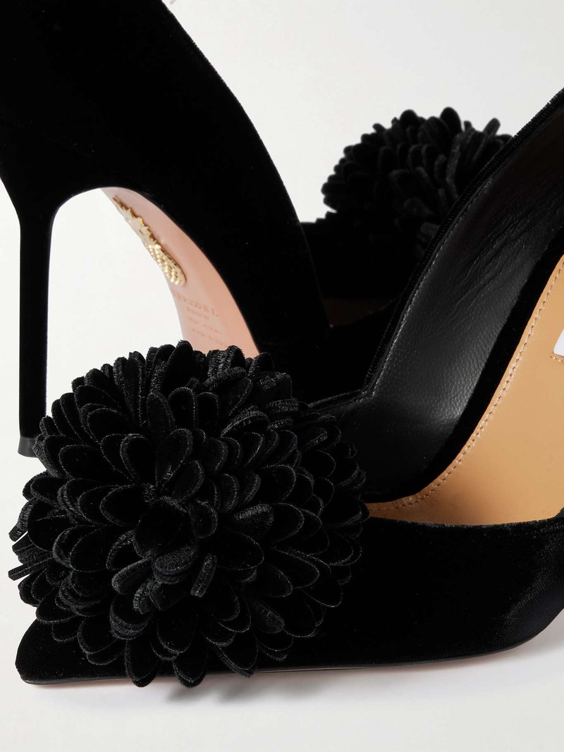 Couturier appliquéd velvet pumps 4