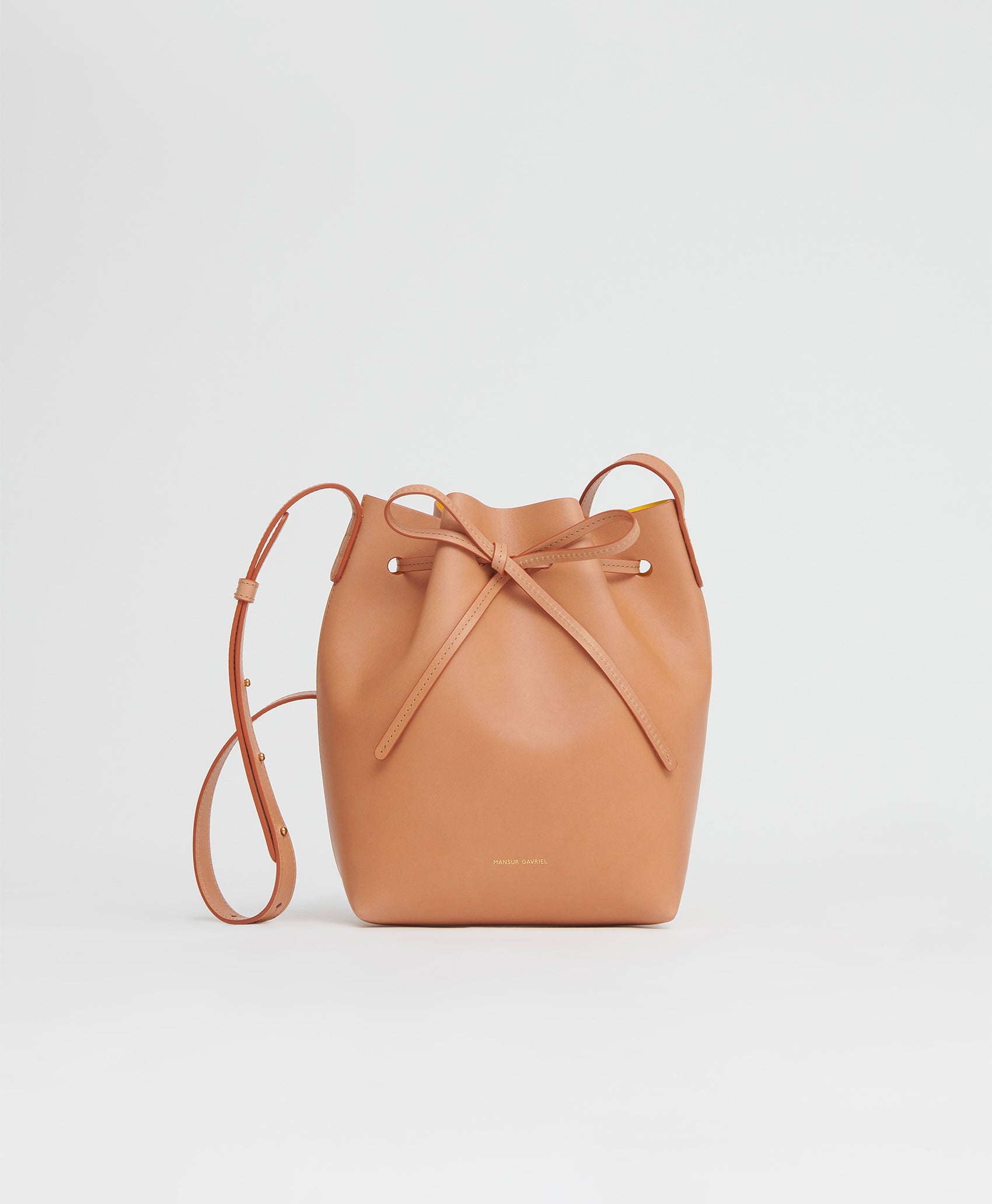 Mansur Gavriel Vegetable-Tanned Leather Cross-Body Bag in Brown