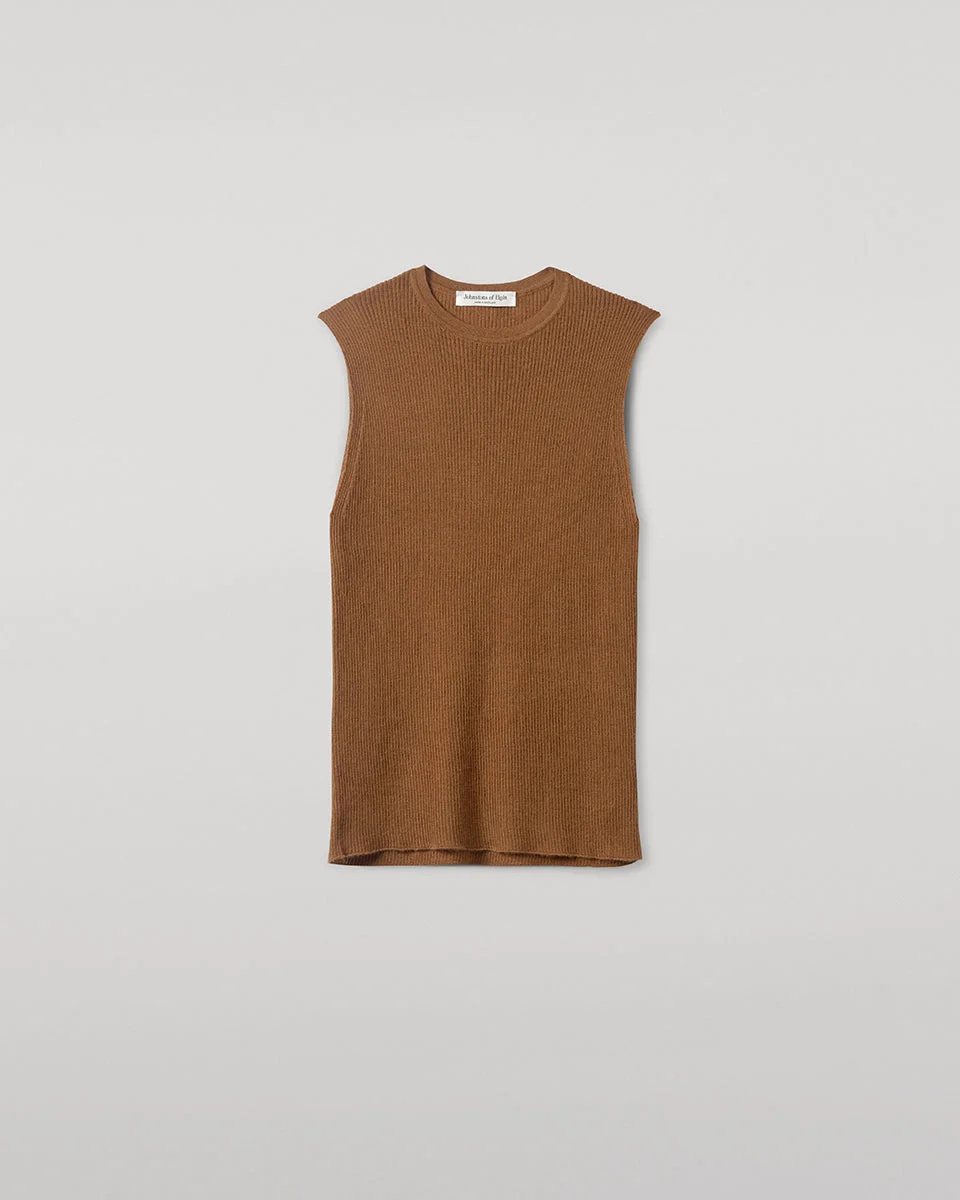 Sleeveless Camel Tank Top - 1