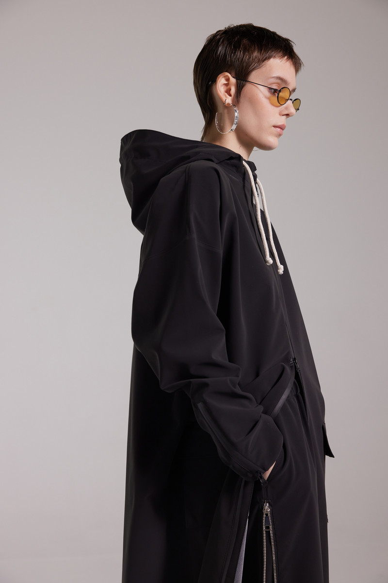 Sandviken Long Zip Matte Raincoat Black 3