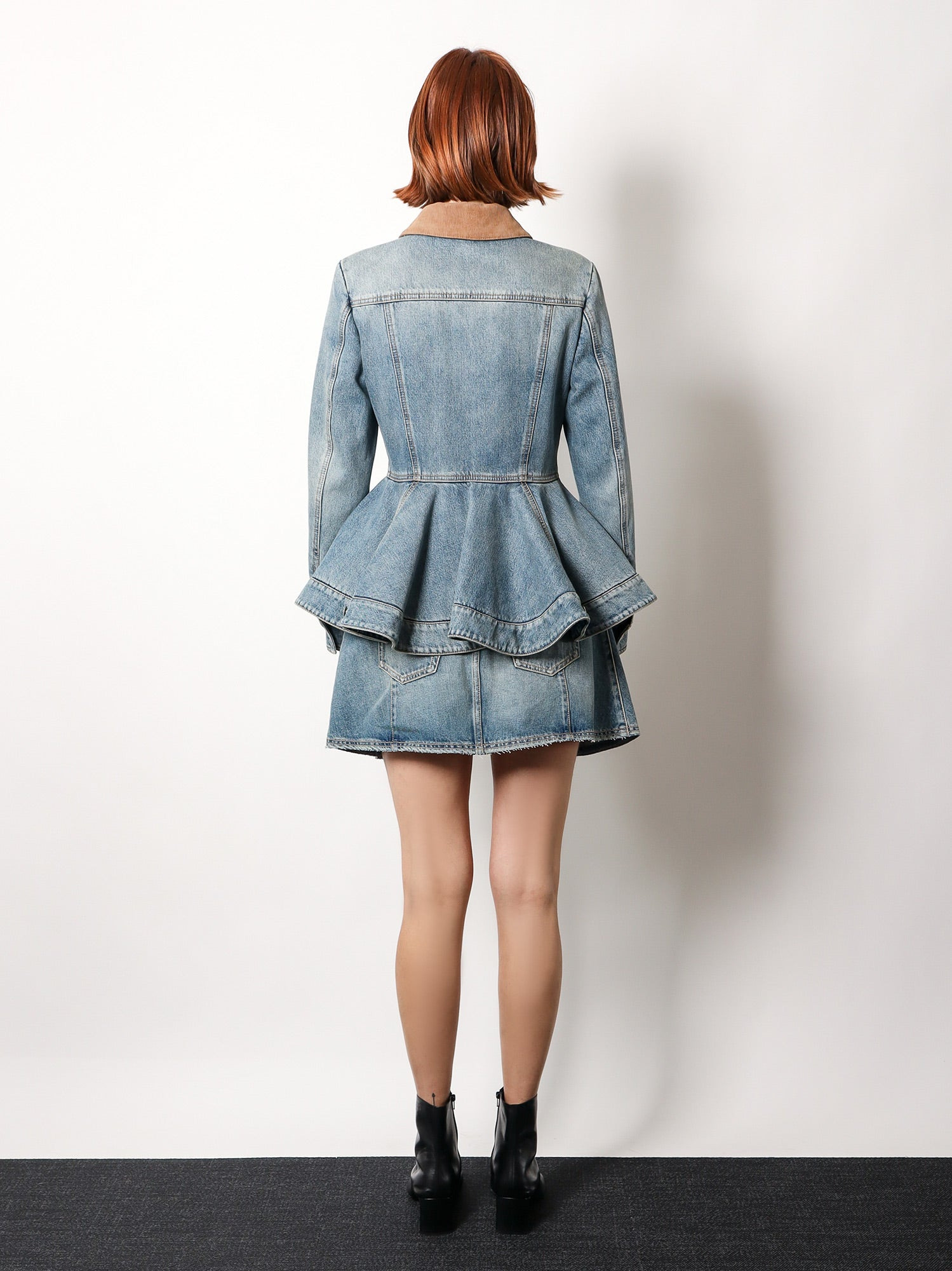 Denim Jacket With Volant - 3