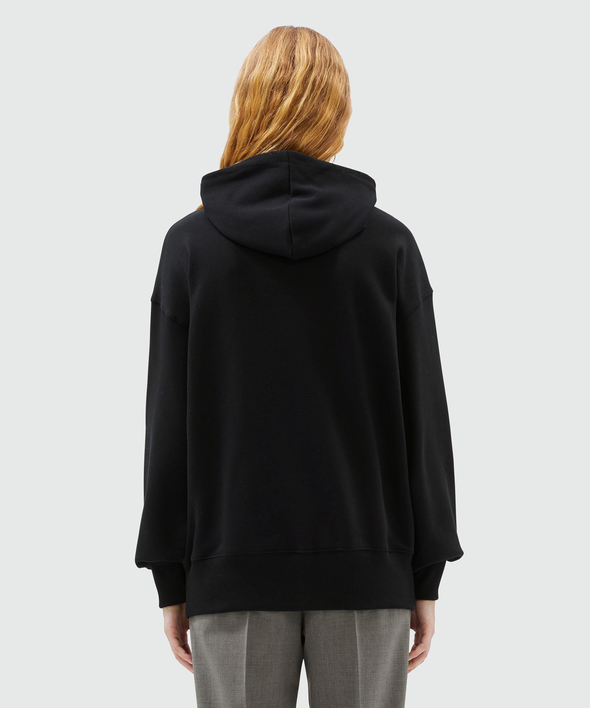 Black jersey sweatshirt with glitter brushstroke logo - 3