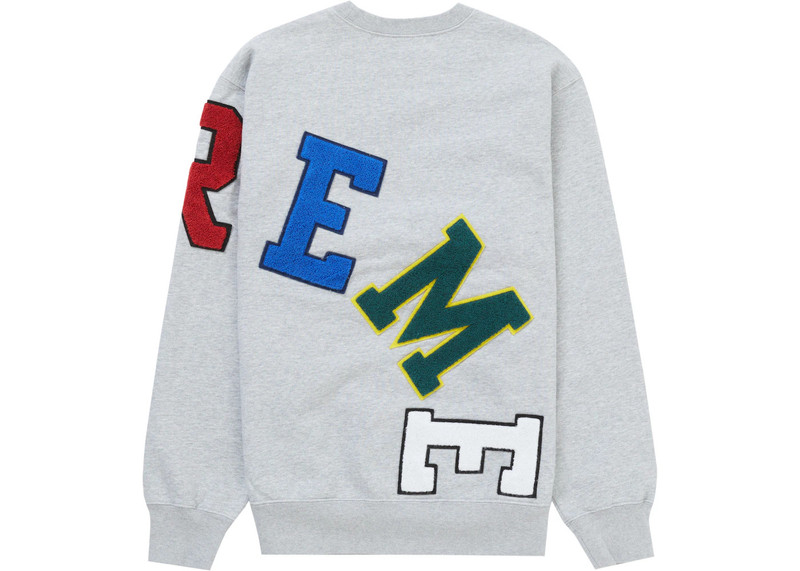 Supreme Supreme Big Arc Crewneck Heather Grey outlook