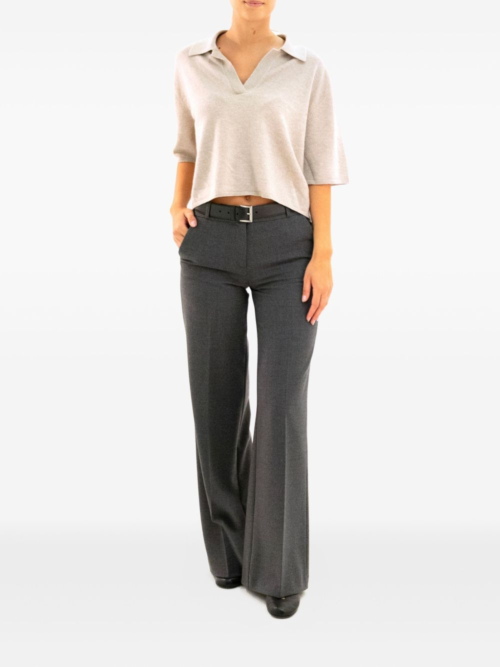 polo-neck cashmere top - 2