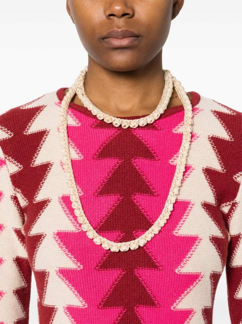 Alanui tassel detail crochet necklace outlook
