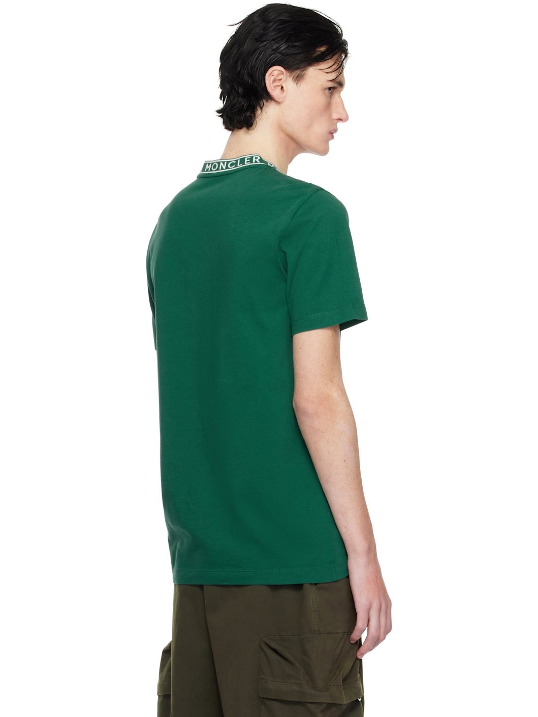 Green Logo-Trimmed Cotton T-shirt - 3