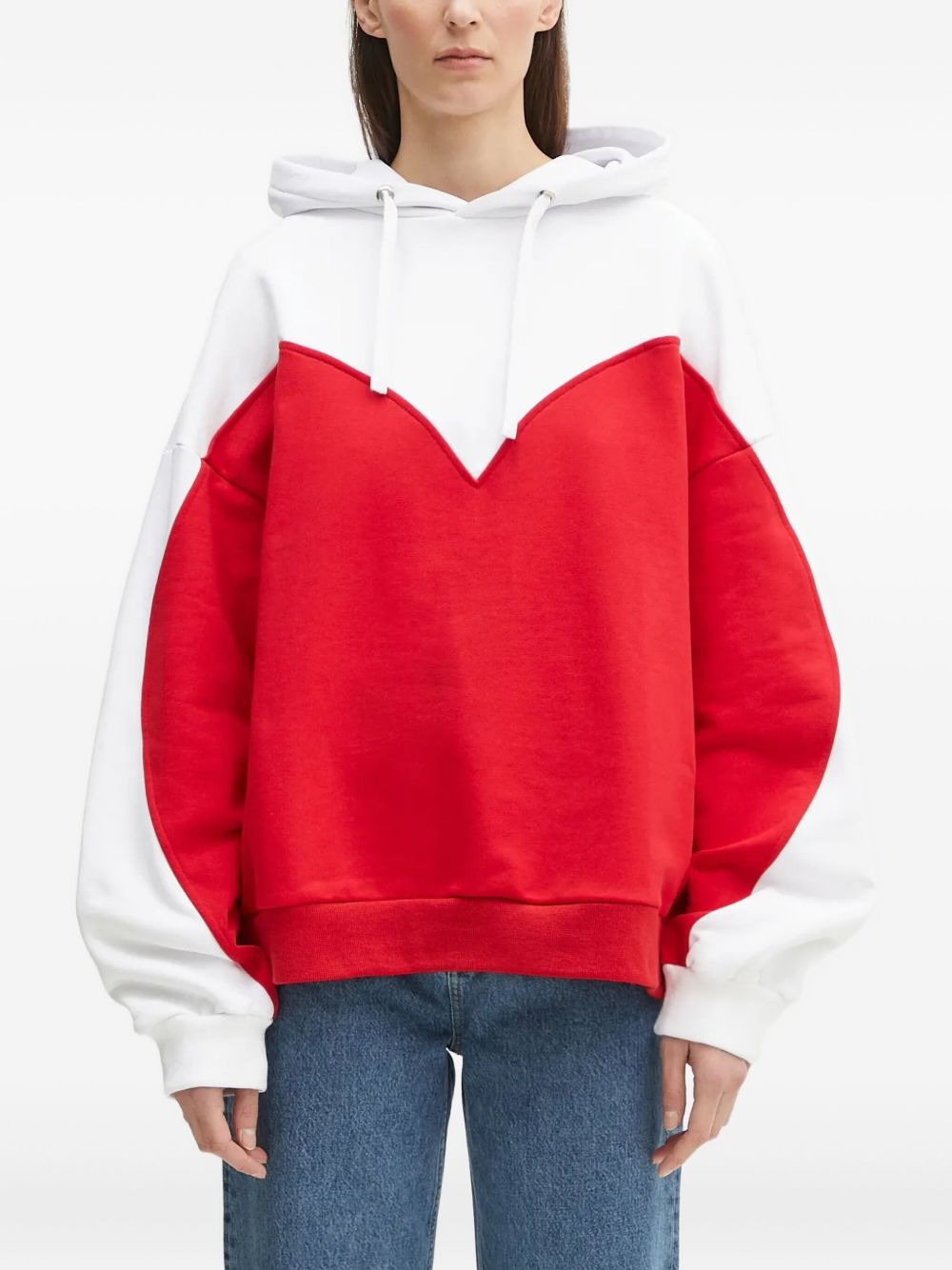 heart-shaped panelled hoodie - 2