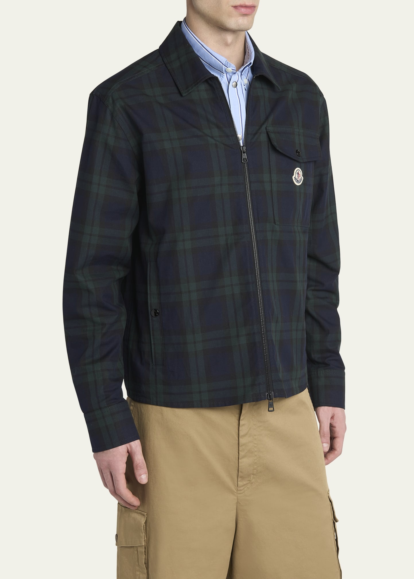 Men's Plaid Full-Zip Shirt Jacket - 4