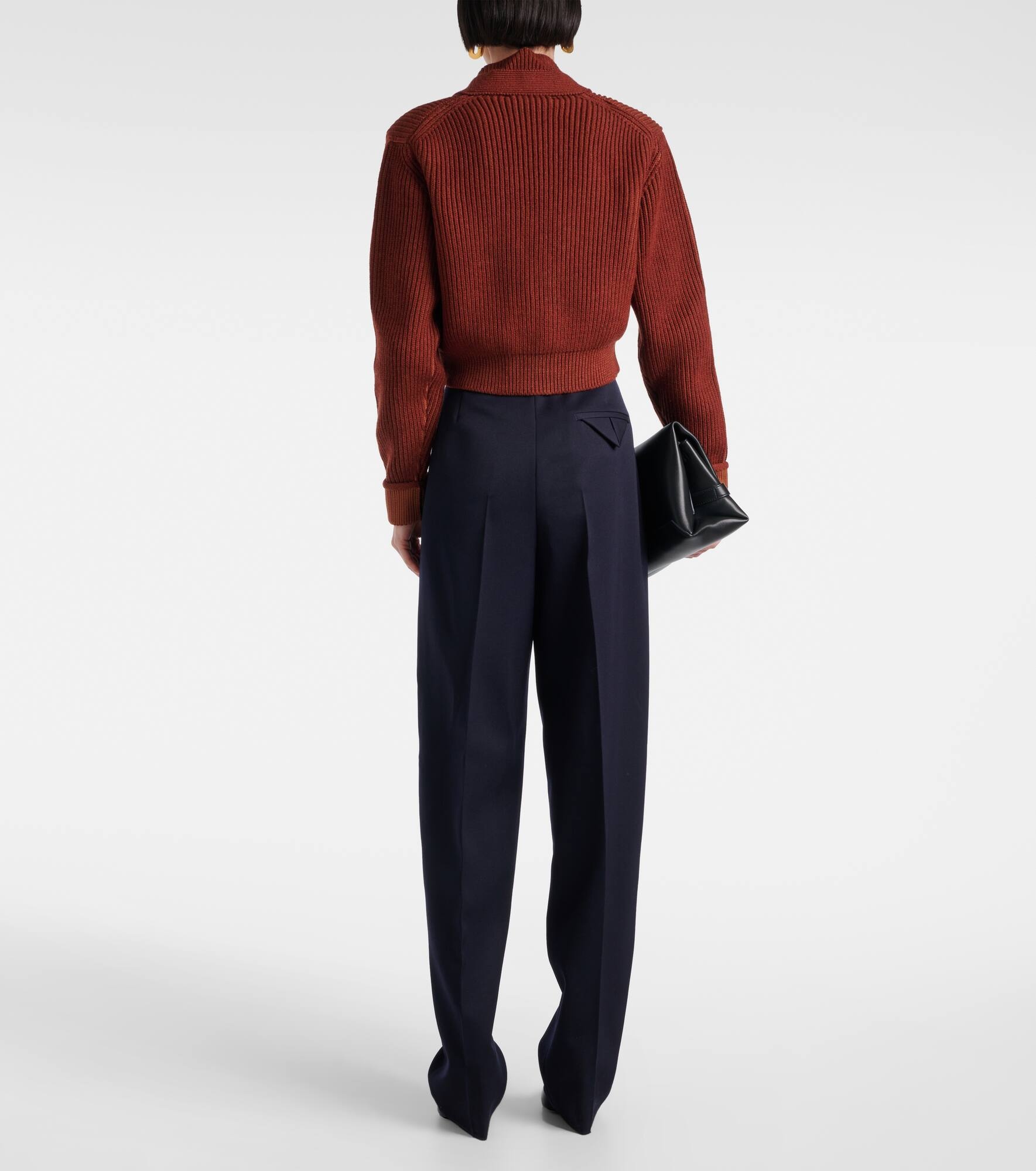 Cropped wool-blend cardigan - 3