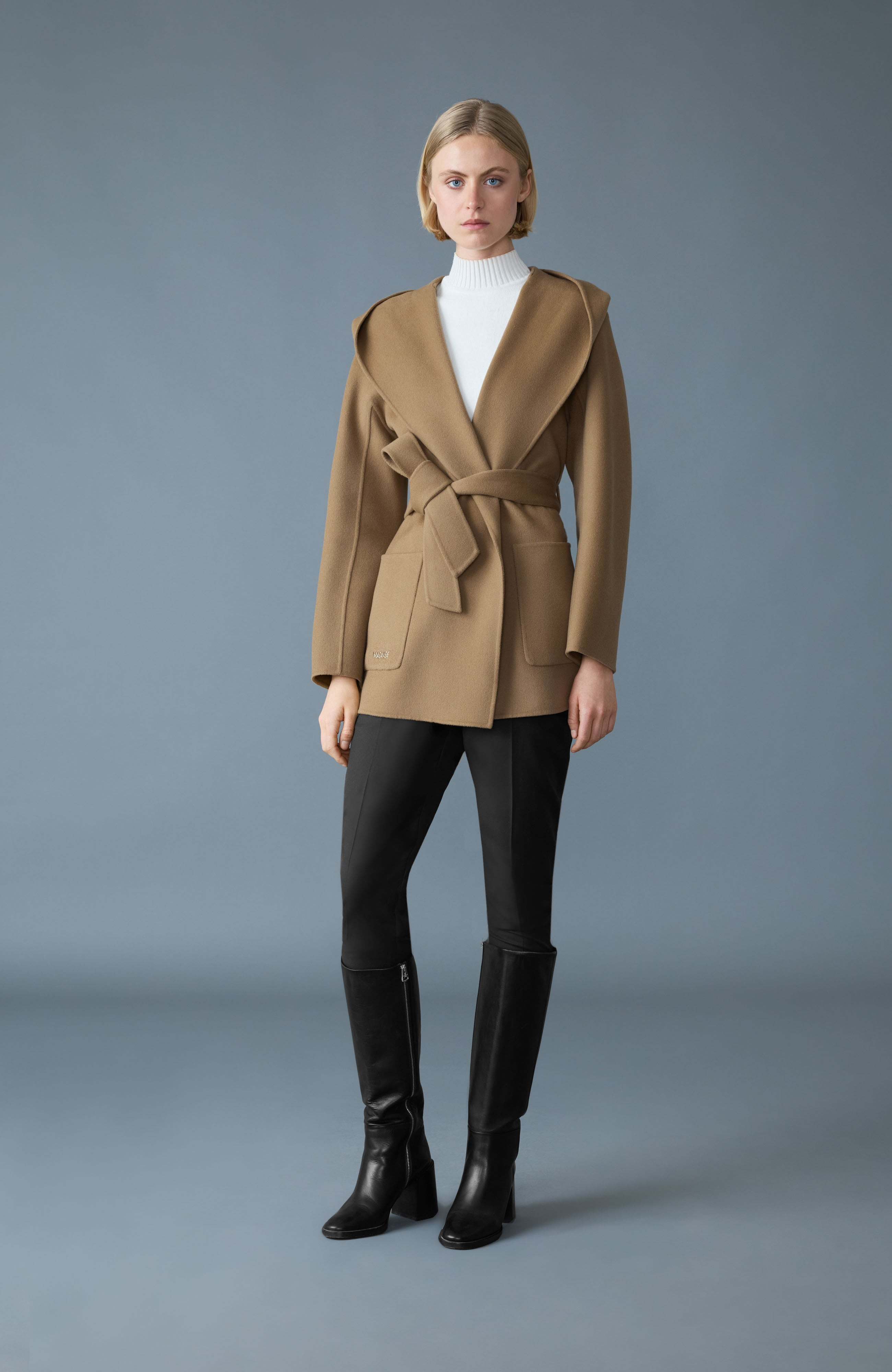 PAYA Wool Wrap Coat With Sash Belt - 2