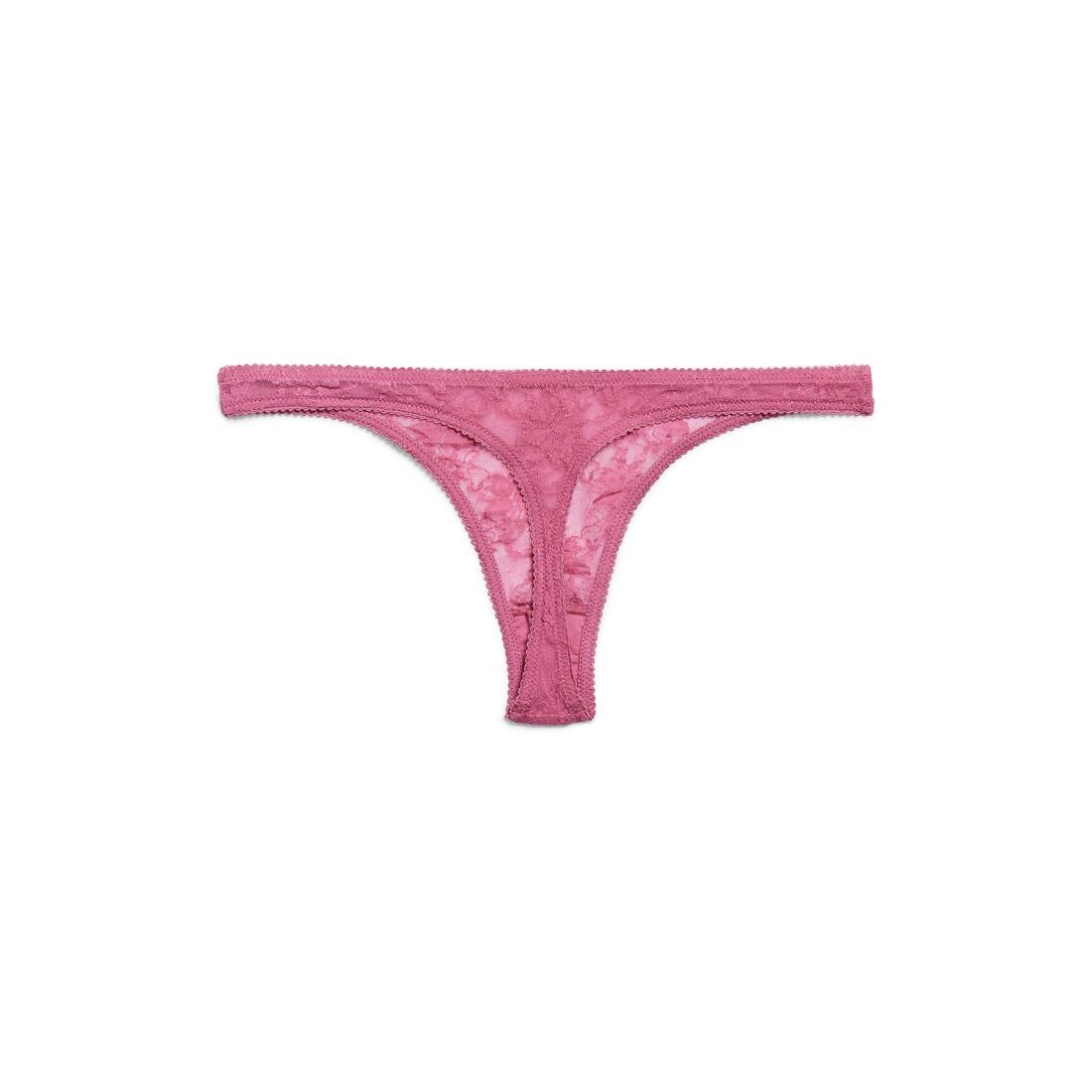 Women's Balenciaga Lace Thong in Dark Pink - 2