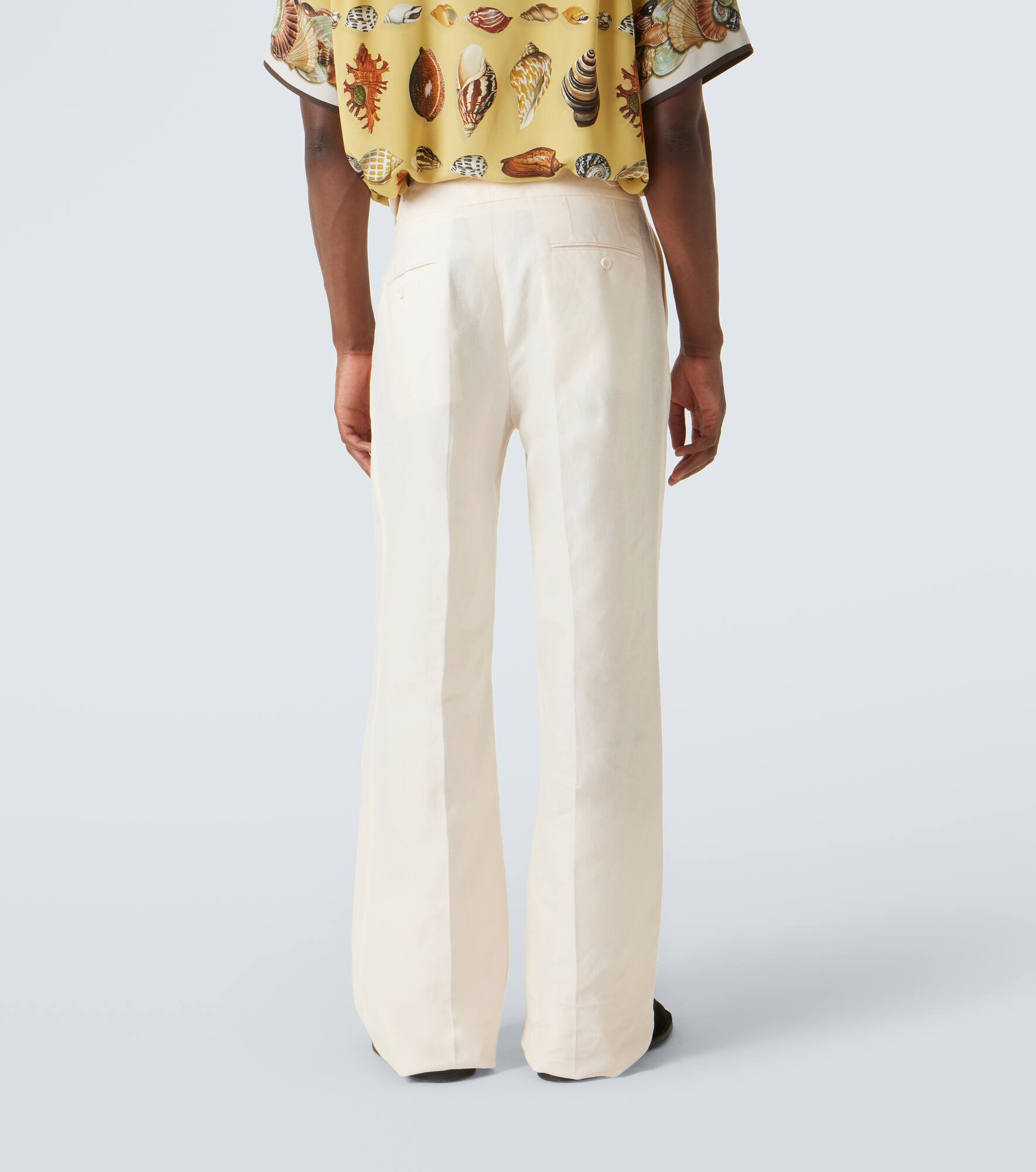 Linen canvas wide-leg pants - 4