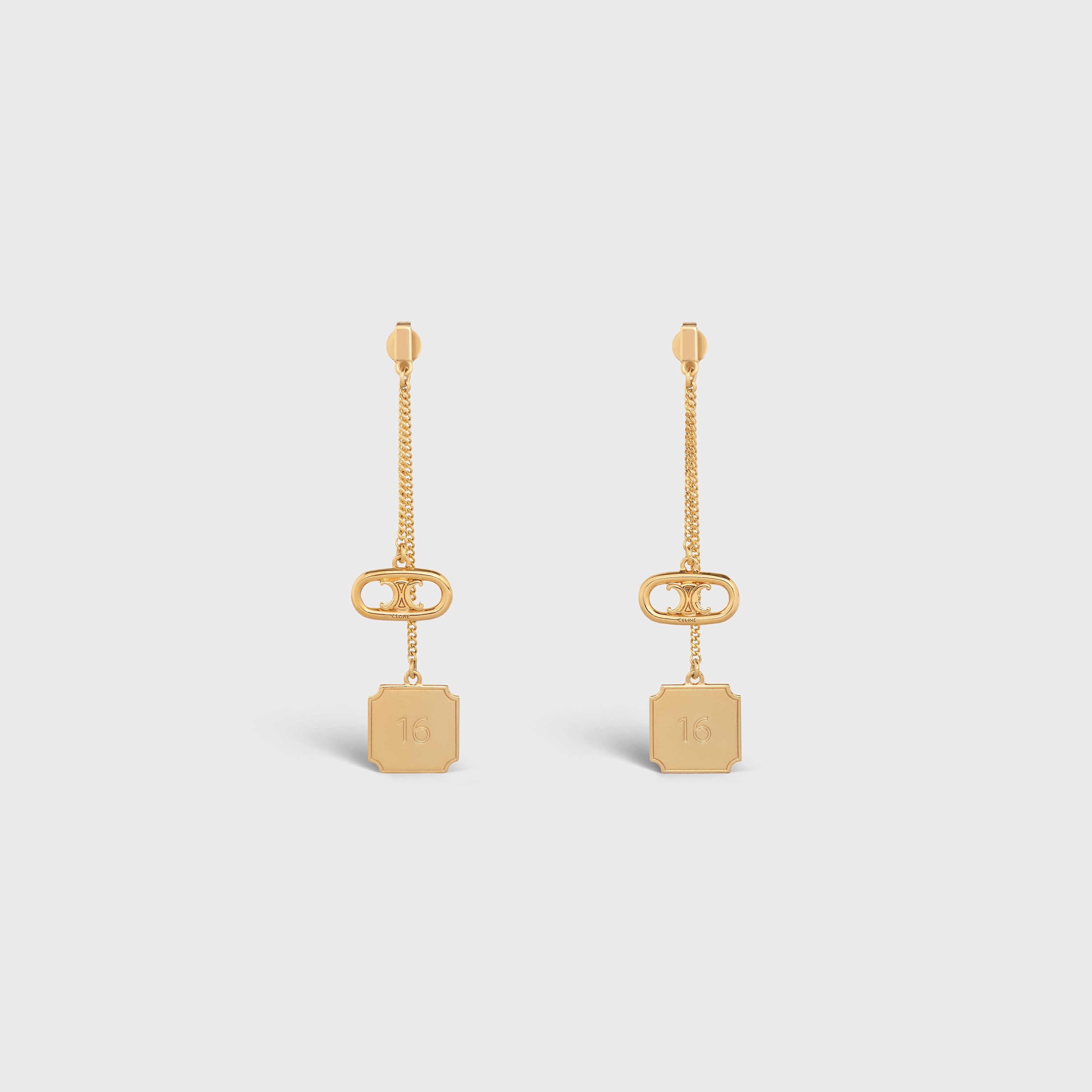 Maillon Triomphe Signature Earrings in Brass with Gold Finish - 1