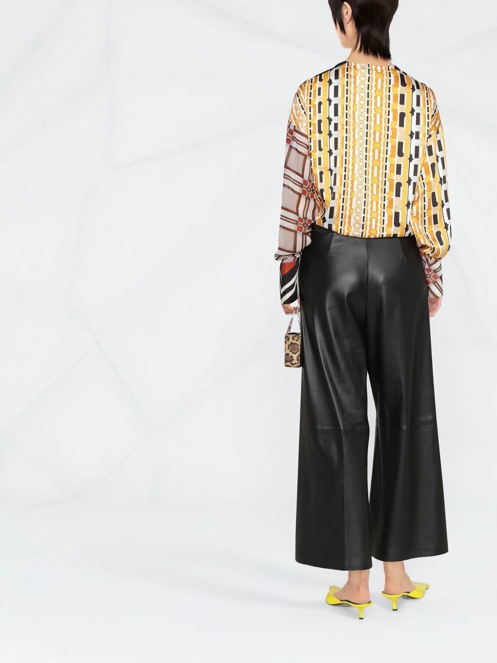 geometric-print wrap-front blouse - 4