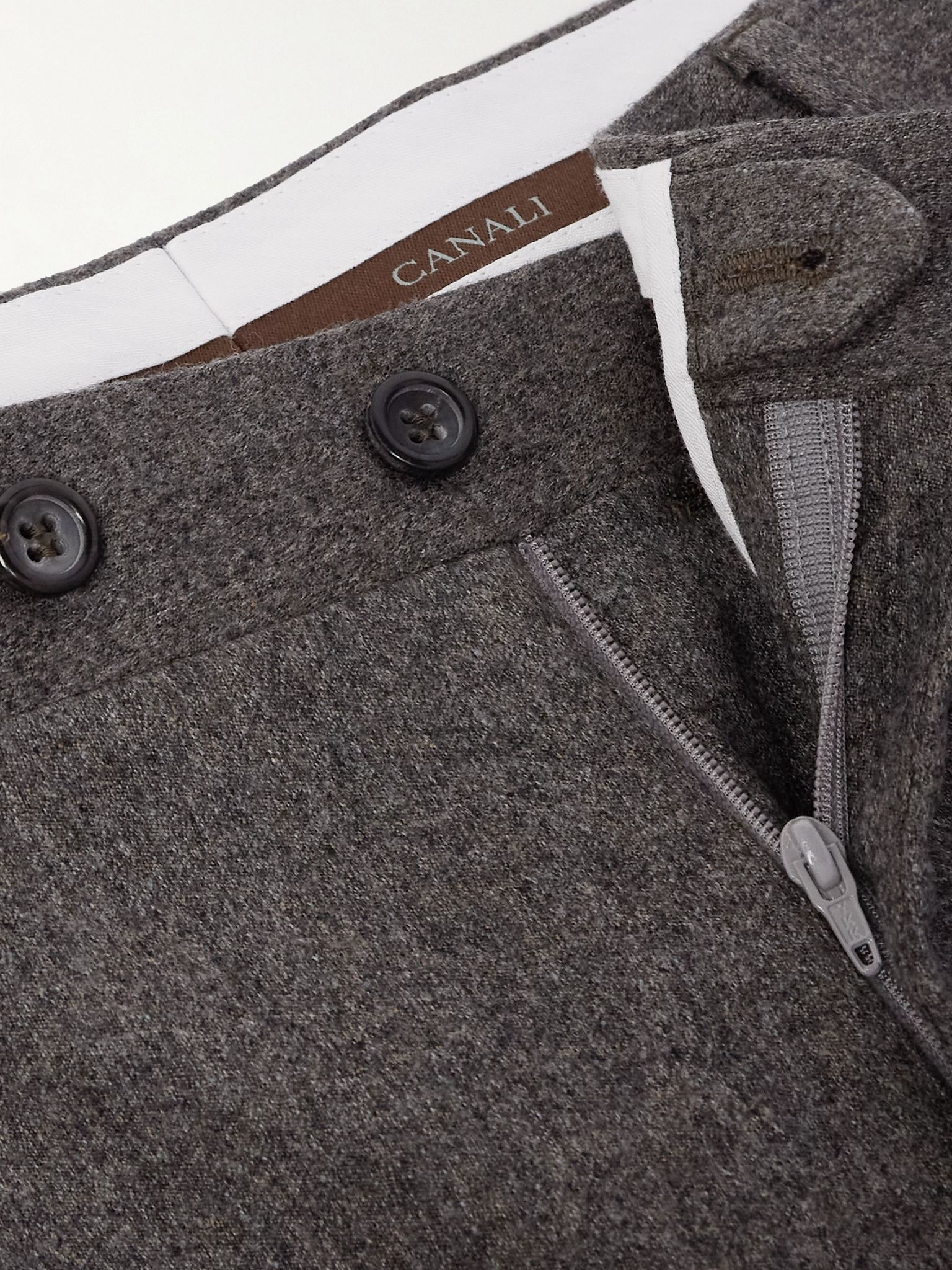 Impeccabile Straight-Leg Wool Suit Trousers Brown - 6