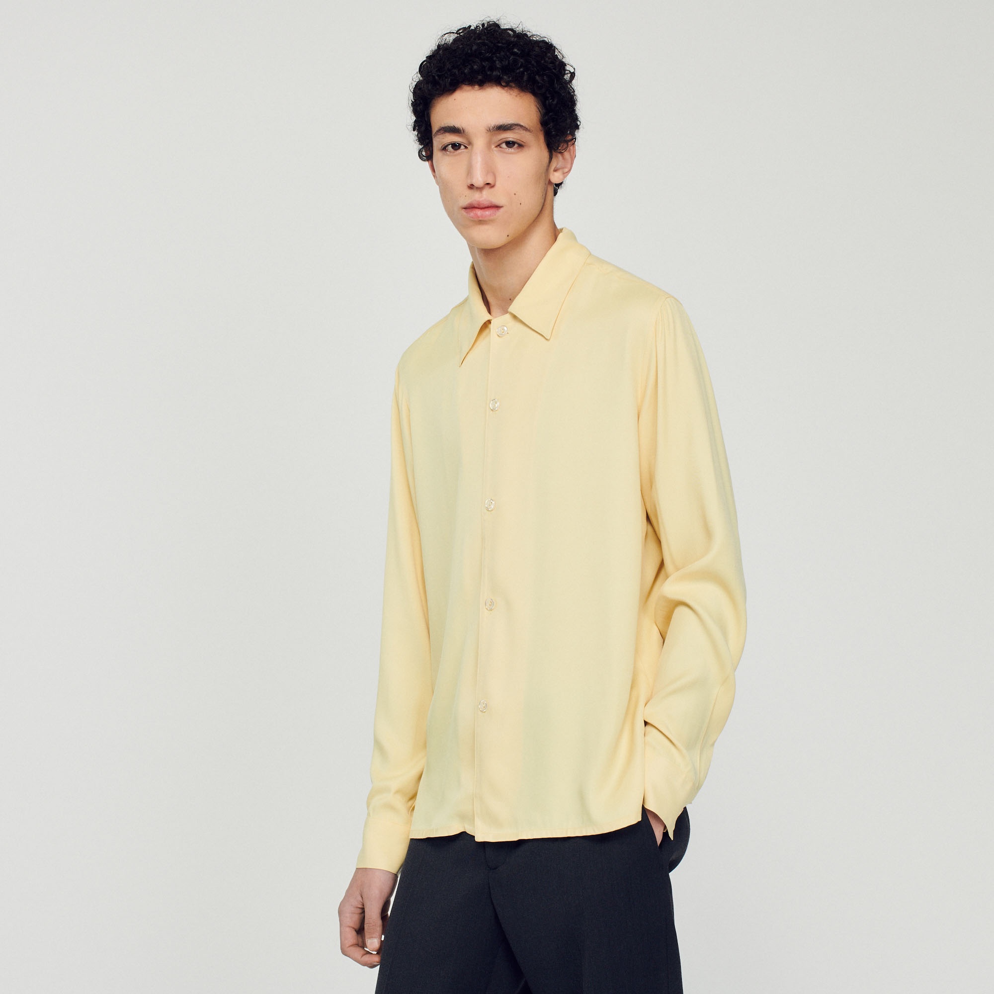 Floaty shirt with spread collar - 5