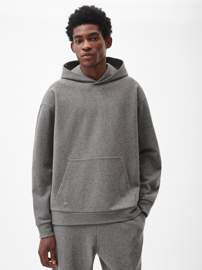 PANGAIA Mens Recycled Wool Jersey Hoodie - Volcanic Grey outlook