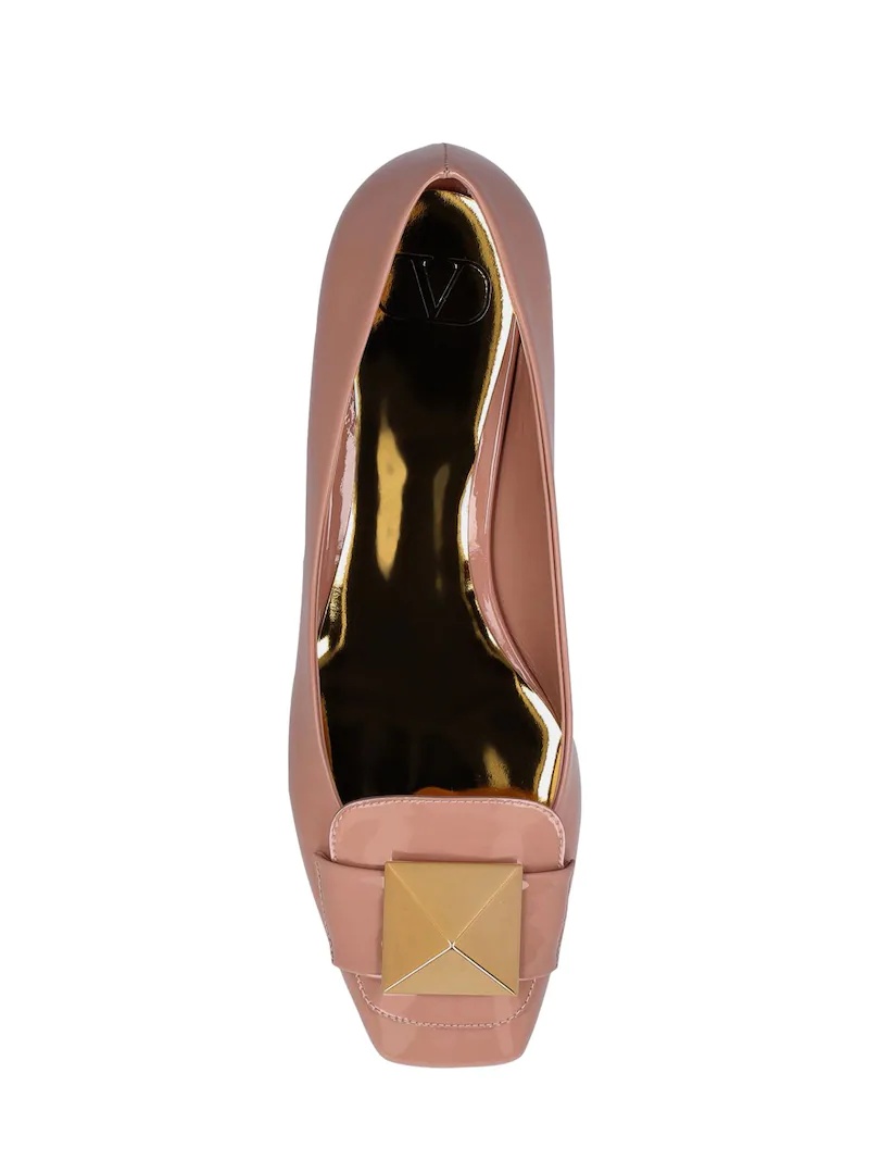 20MM ONE STUD PATENT LEATHER FLATS - 5