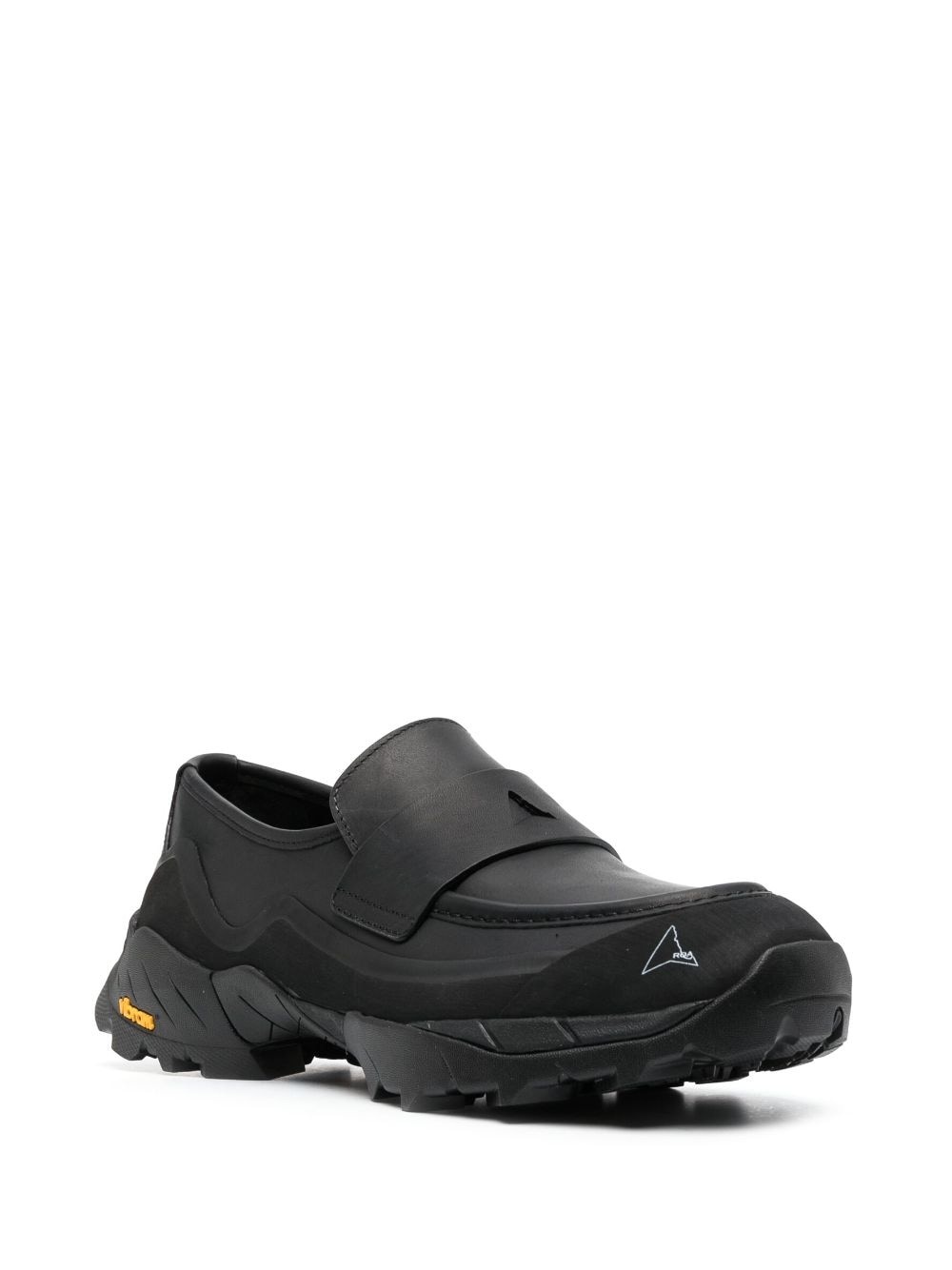 logo-print leather loafers - 2