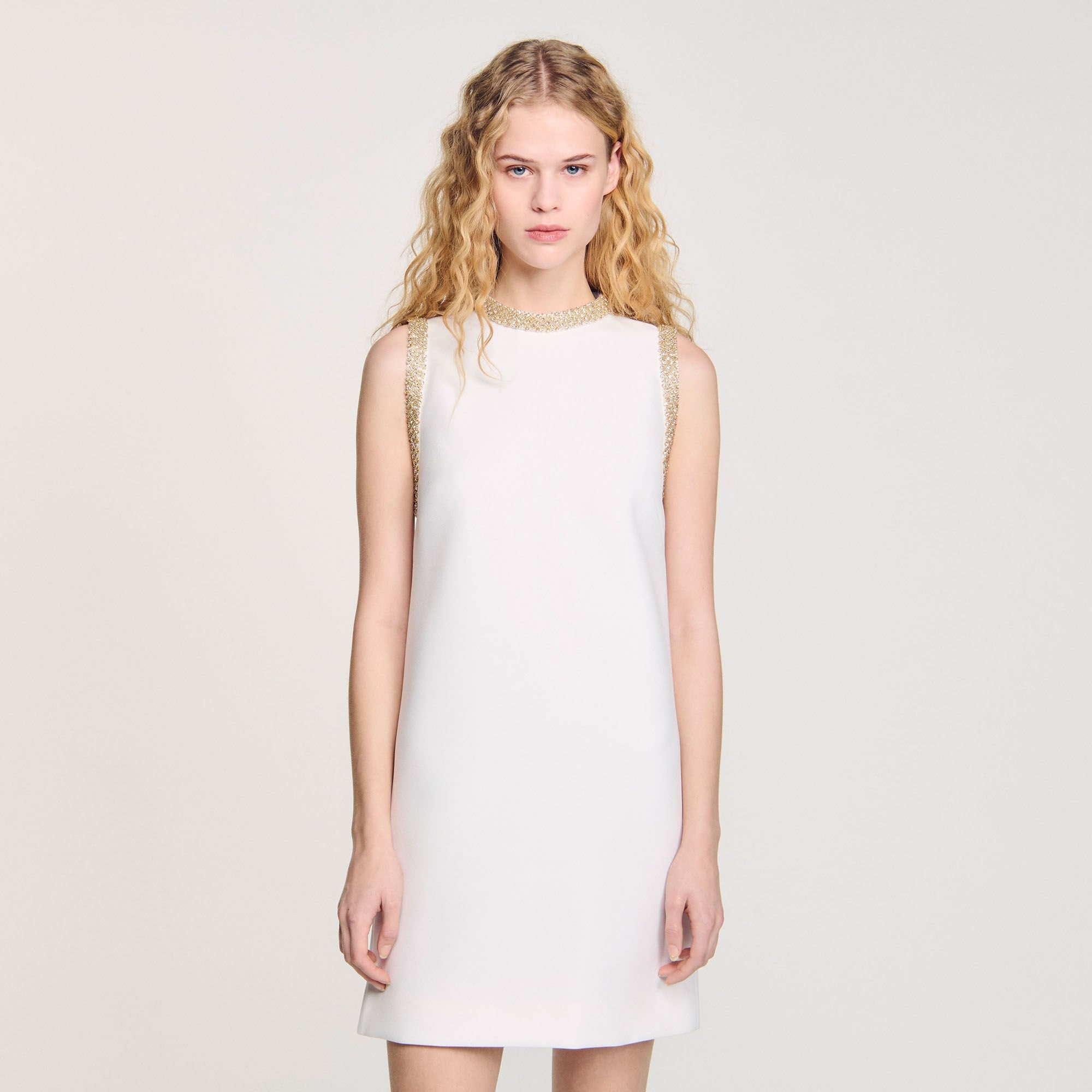 MINI DRESS WITH RHINESTONE DETAILS - 4