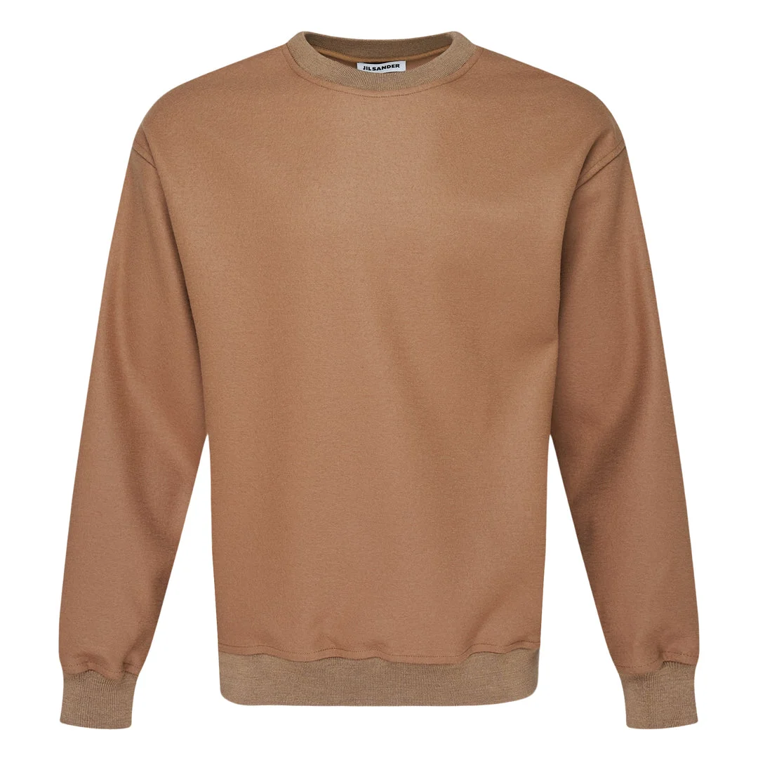 Wool Melton Long Sleeve Sweatshirt - 1