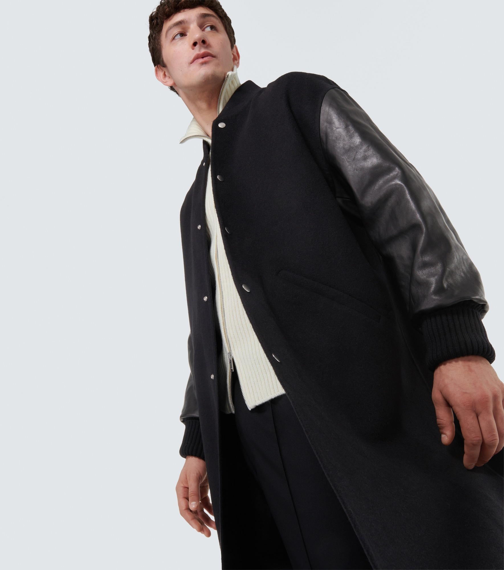 Cashmere and leather coat - 5