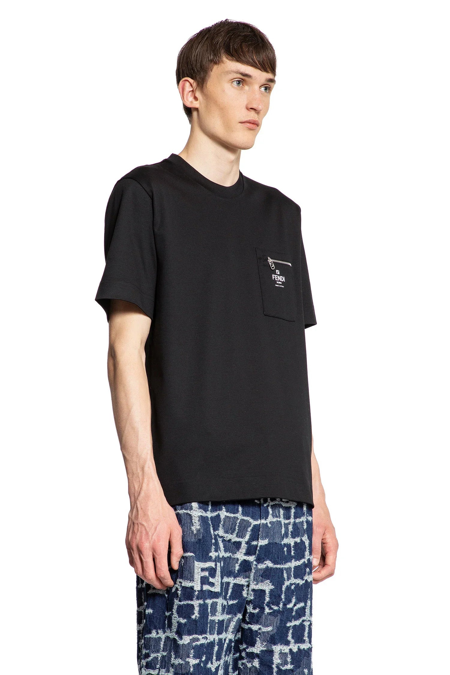 FENDI MAN BLACK T-SHIRTS - 2