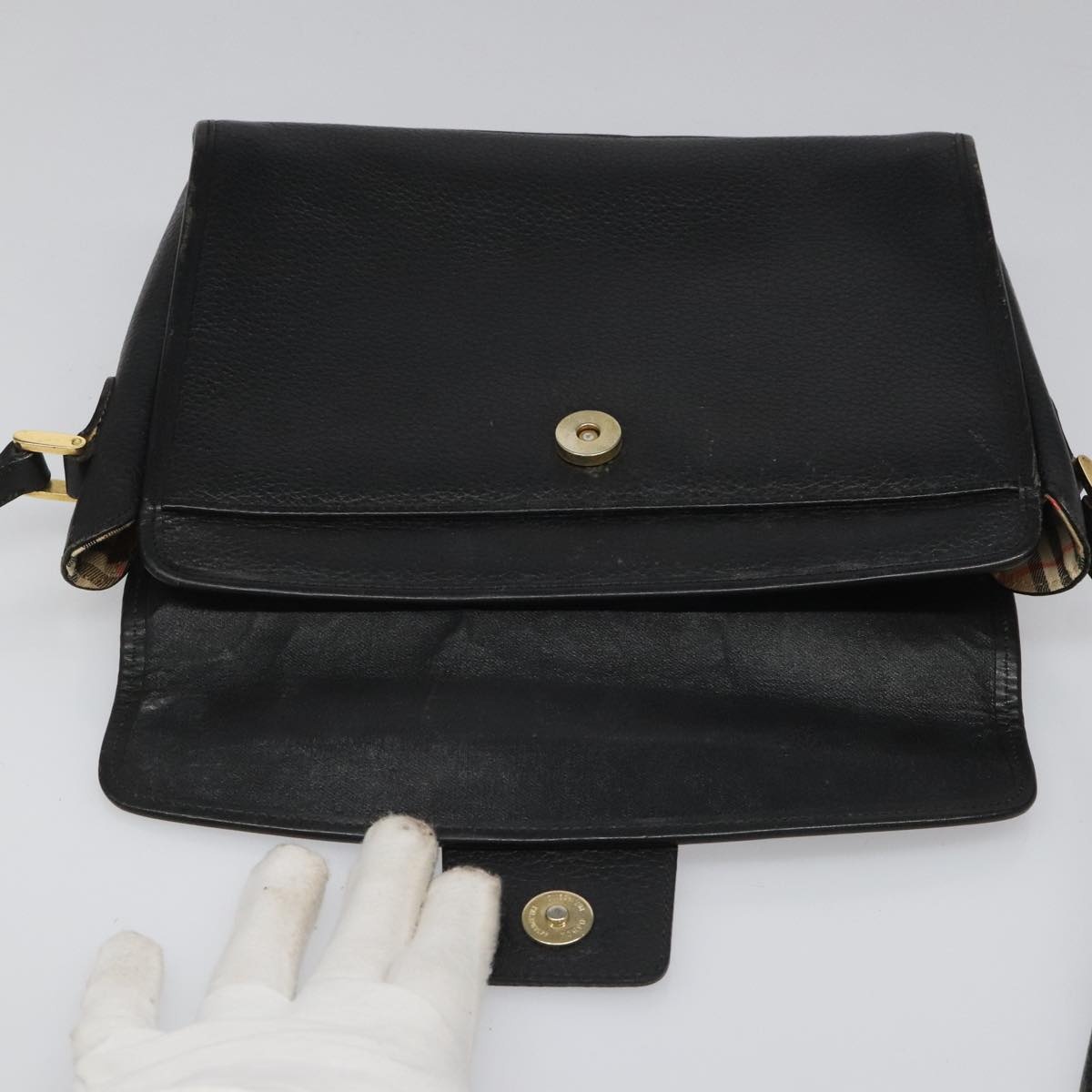 Burberry Shoulder Bag Leather Black - 10