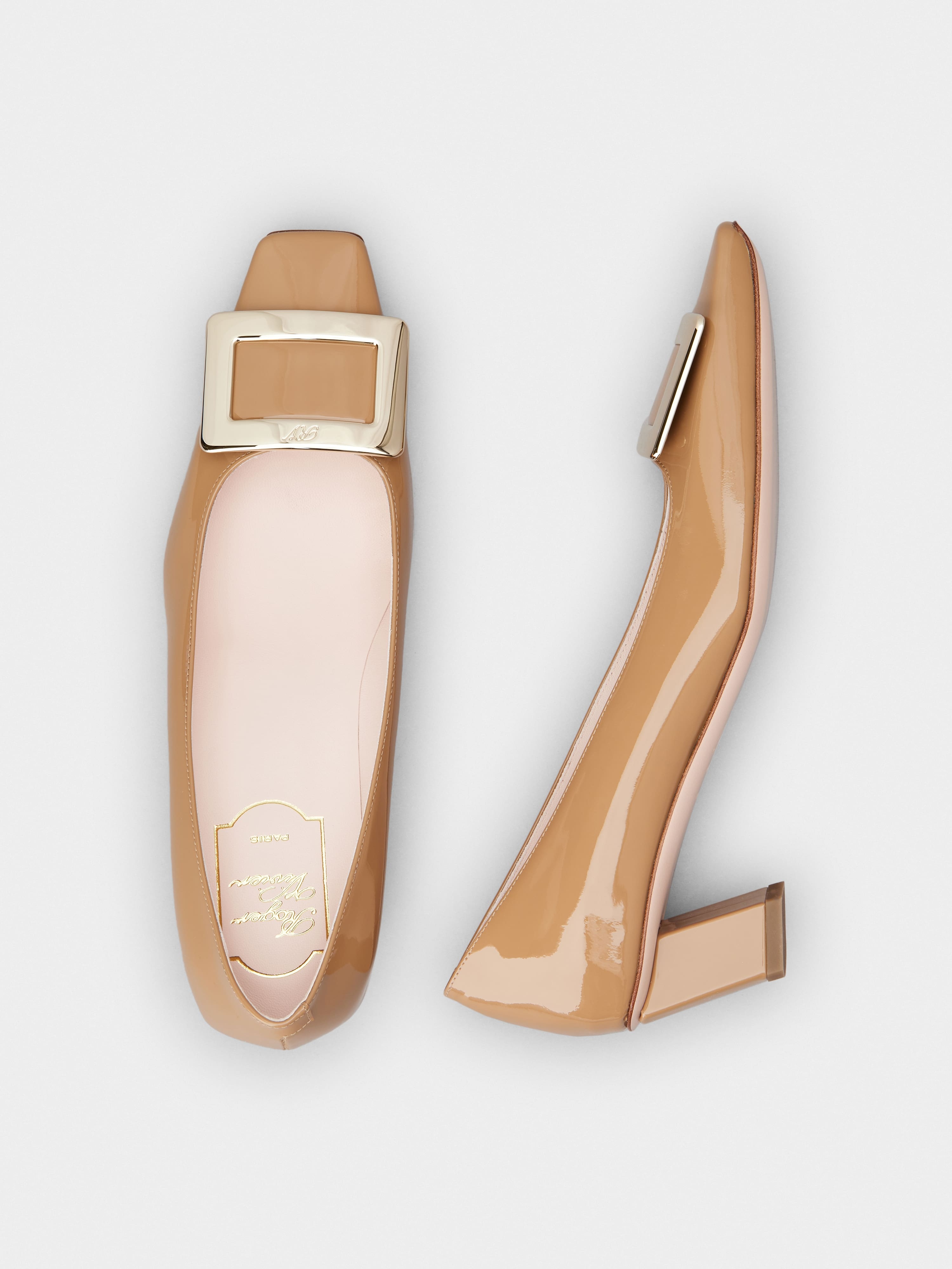 Belle Vivier Metal Buckle Pumps in Patent Leather - 4