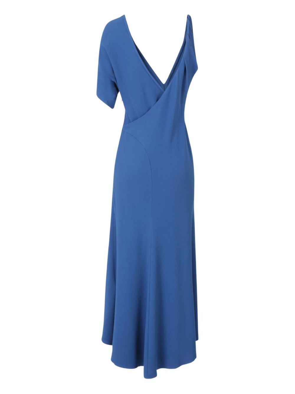 ruched-detail asymmetric midi dress - 2